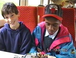 Clyde Fare and Jordan Walfall, on the train to Cornwall